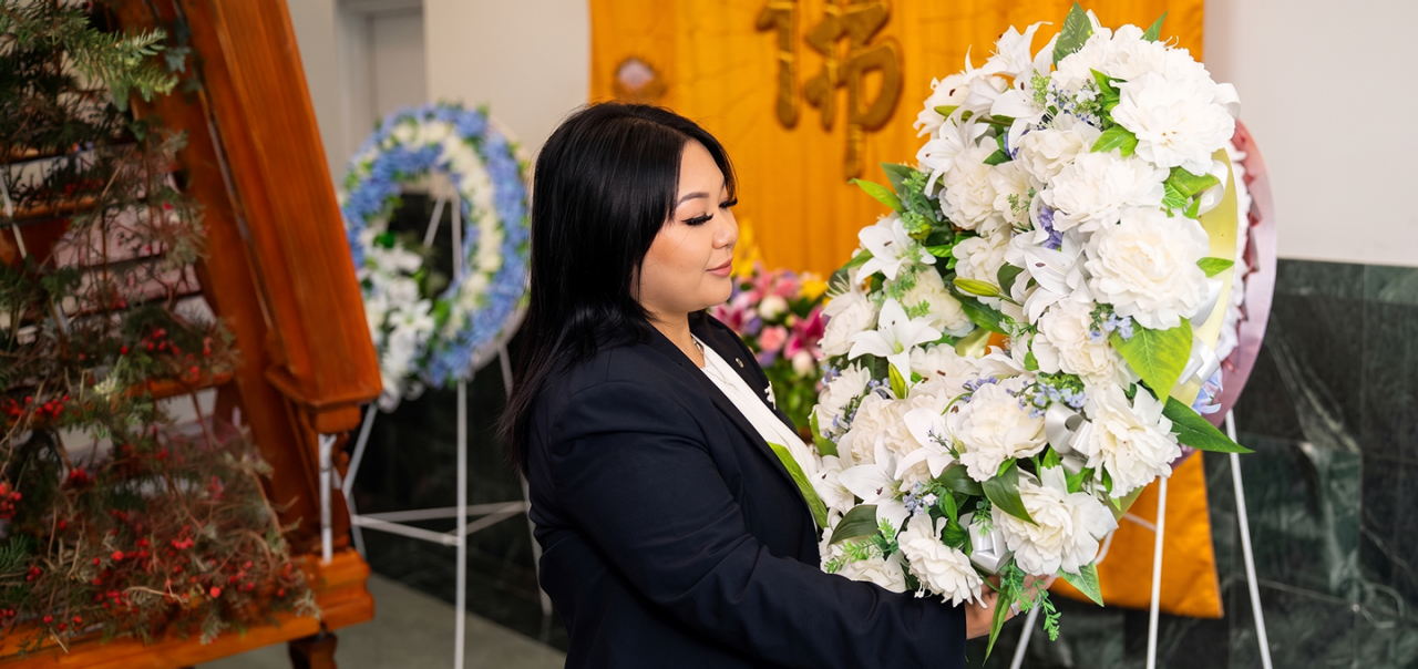 Universal Chung Wah funeral director preparing a funeral service